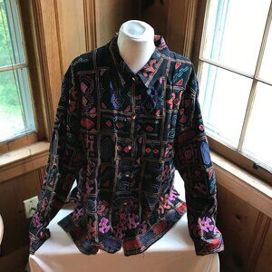 CHICO’S DESIGN shirt-style jacket, multicolored, size XL(3).